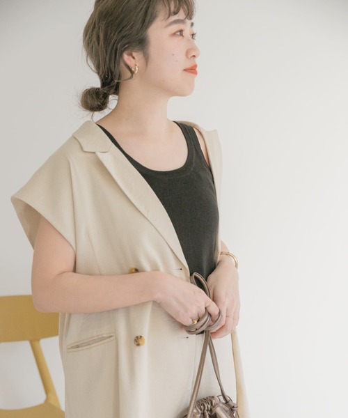 ITEMS URBANRESEARCH（アイテムズ アーバンリサーチ）の「ニットタンクトップ（タンクトップ・レディース・ブラック/ブラウン/ミント/グレー系その他・FREE）」の7枚目の写真