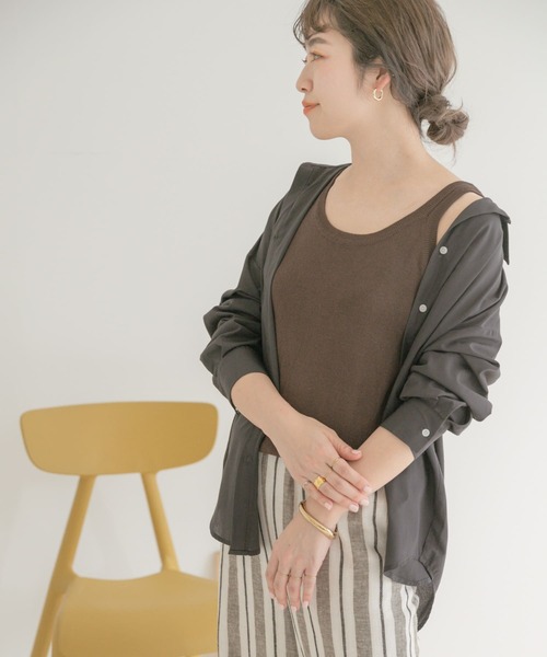 ITEMS URBANRESEARCH（アイテムズ アーバンリサーチ）の「ニットタンクトップ（タンクトップ・レディース・ブラック/ブラウン/ミント/グレー系その他・FREE）」の12枚目の写真