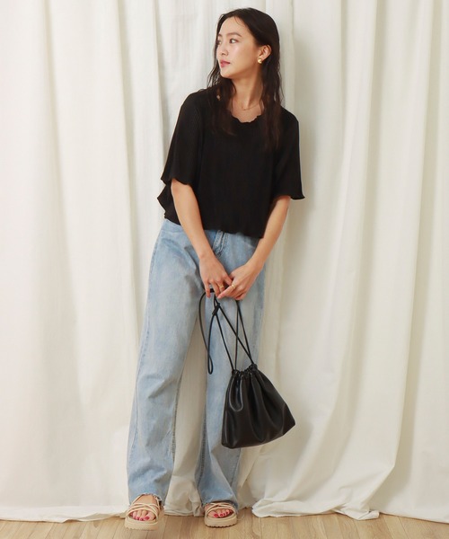 libelle more（リベル モア）の「クリスタルプリーツスムースプルオーバー+キャミワンピース　セット（ワンピース・レディース・ブラック/モカ/ベージュ・M/L）」の12枚目の写真