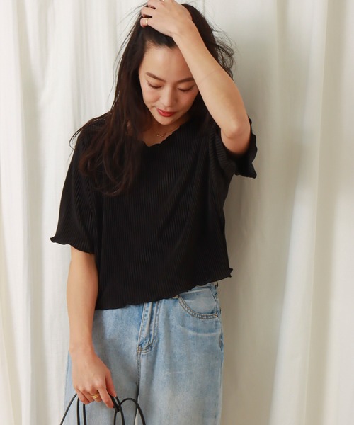 libelle more（リベル モア）の「クリスタルプリーツスムースプルオーバー+キャミワンピース　セット（ワンピース・レディース・ブラック/モカ/ベージュ・M/L）」の13枚目の写真