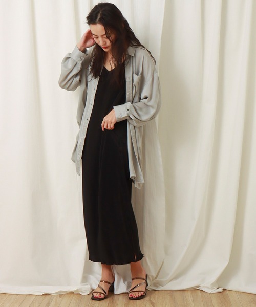 libelle more（リベル モア）の「クリスタルプリーツスムースプルオーバー+キャミワンピース　セット（ワンピース・レディース・ブラック/モカ/ベージュ・M/L）」の15枚目の写真