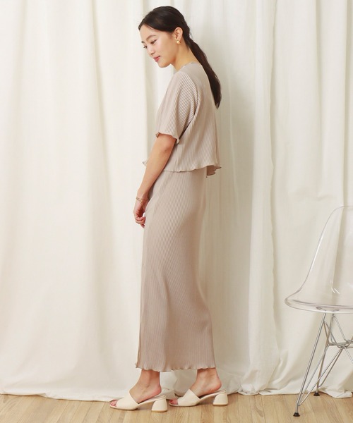 libelle more（リベル モア）の「クリスタルプリーツスムースプルオーバー+キャミワンピース　セット（ワンピース・レディース・ブラック/モカ/ベージュ・M/L）」の21枚目の写真