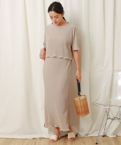 libelle more（リベル モア）の「クリスタルプリーツスムースプルオーバー+キャミワンピース　セット（ワンピース・レディース・ブラック/モカ/ベージュ・M/L）」の19枚目の写真