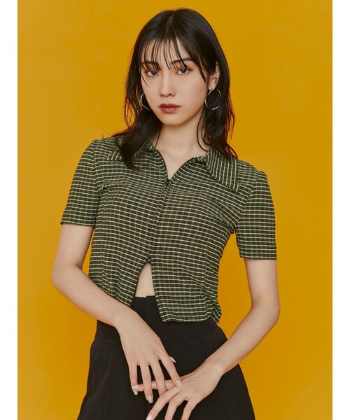 EMODA（エモダ）の「コンパクトショートシャツトップ（シャツ/ブラウス・レディース・ブラック/イエロー/その他/その他1・FREE）」の11枚目の写真