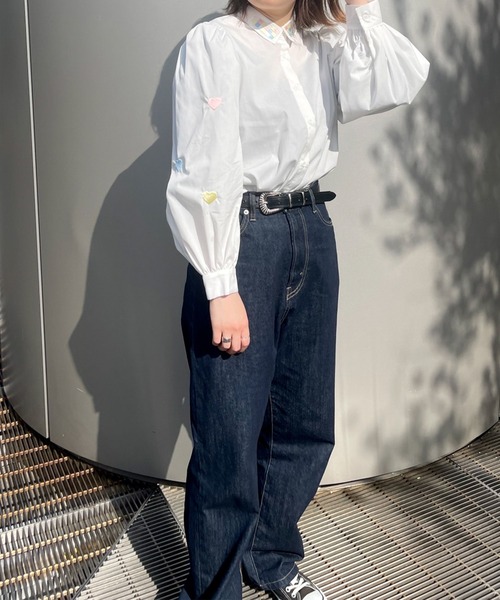 PairPair（ペアペア）の「カラフル刺繍ブラウス（シャツ/ブラウス・レディース・ブラック/オフホワイト・FREE）」の3枚目の写真