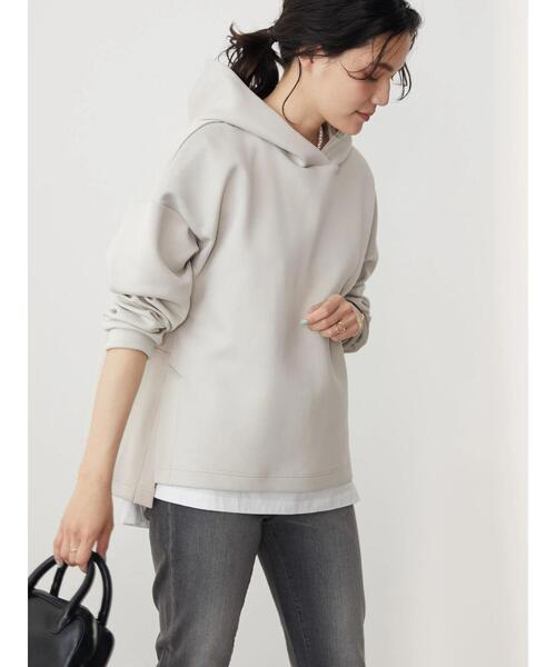 AMERICAN HOLIC（アメリカンホリック）の「ポンチフーディーパーカー（パーカー・レディース・オフホワイト/グレイッシュベージュ/ライトイエロー・M/L）」の12枚目の写真