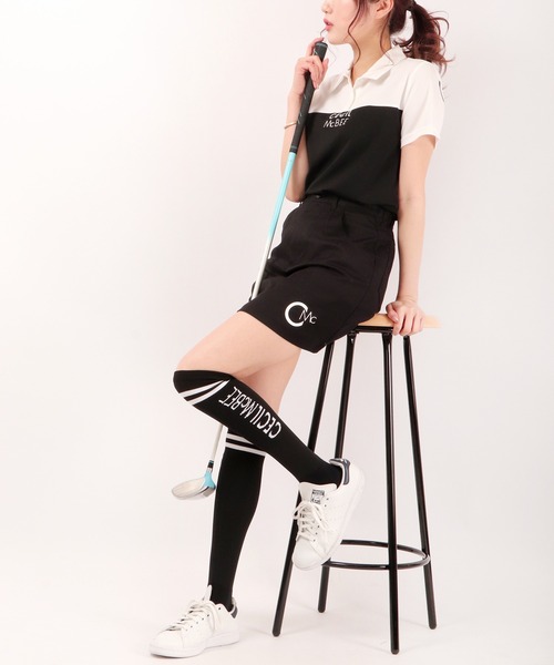 CECIL McBEE（セシルマクビー）の「CECIL McBEE green ロゴミニスカート　GOLF（スカート・レディース・ホワイト/ブラック・1/2）」の3枚目の写真