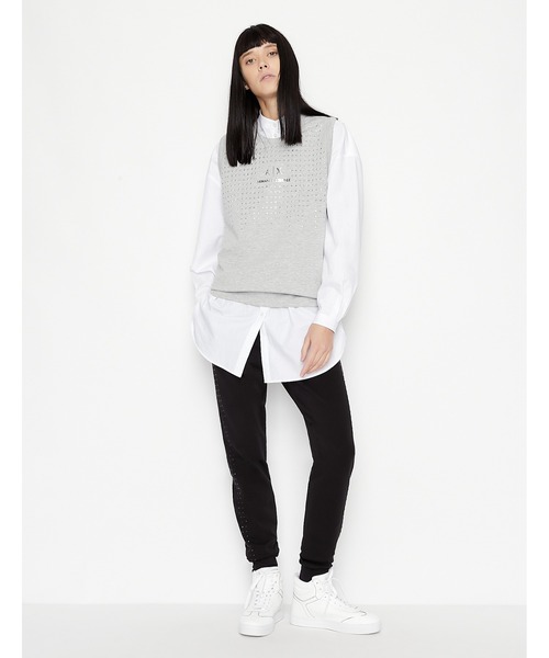 ARMANI EXCHANGE（アルマーニエクスチェンジ）の「【A|X アルマーニ エクスチェンジ】オールオーバースタッツ　A|Xロゴ　タンクトップ（タンクトップ・レディース・グレー・LARGE/MEDIUM/SMALL/X-SMALL）」の5枚目の写真
