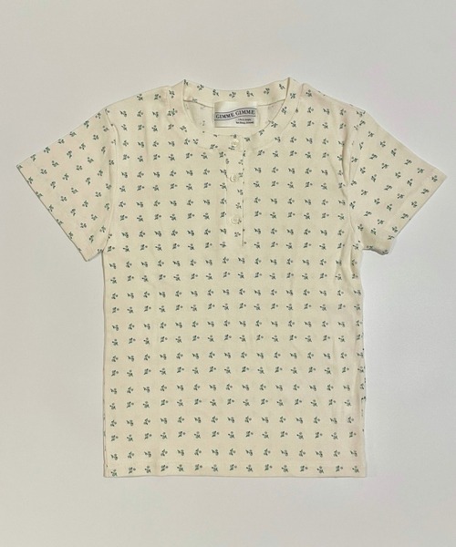GIMME GIMME（ギミーギミー）の「フラワー ヘンリーネック リブTシャツ gimw22s005（Tシャツ/カットソー・レディース・アイボリー・FREE）」の9枚目の写真