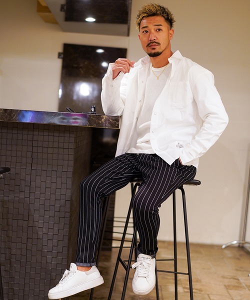 adamsJUGGLER(アダムスジャグラー)の「ルーズブロードロングシャツ(シャツ/ブラウス・メンズ・ブラック/ホワイト・M/L/XL)」の4枚目の写真