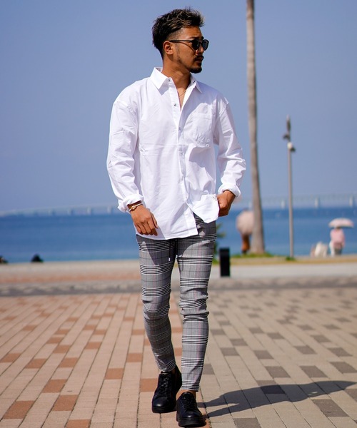 adamsJUGGLER(アダムスジャグラー)の「ルーズブロードロングシャツ(シャツ/ブラウス・メンズ・ブラック/ホワイト・M/L/XL)」の21枚目の写真