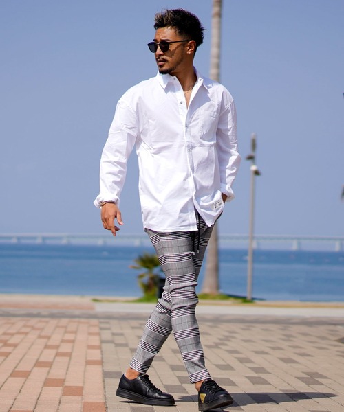 adamsJUGGLER(アダムスジャグラー)の「ルーズブロードロングシャツ(シャツ/ブラウス・メンズ・ブラック/ホワイト・M/L/XL)」の17枚目の写真