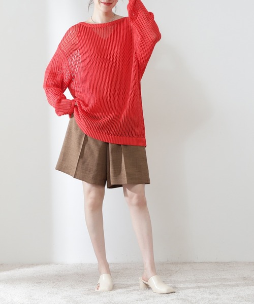 N.（N. Natural Beauty Basic）（エヌエヌナチュラルビューティーベーシック）の「◆麻調ショートパンツ（その他パンツ・レディース・スミクロ/ブラウン/ナチュラル・MEDIUM）」の3枚目の写真