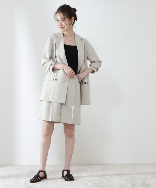 N.（N. Natural Beauty Basic）（エヌエヌナチュラルビューティーベーシック）の「◆麻調ショートパンツ（その他パンツ・レディース・スミクロ/ブラウン/ナチュラル・MEDIUM）」の5枚目の写真