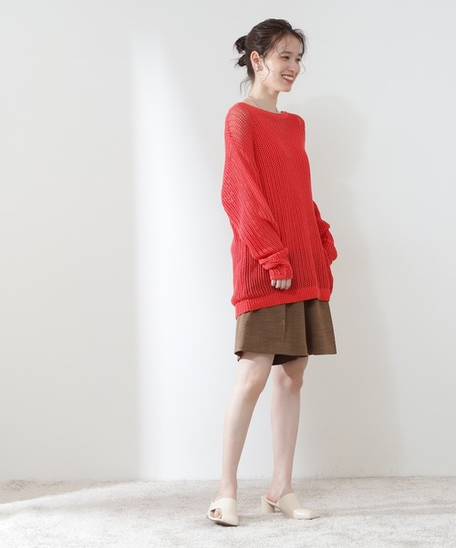 N.（N. Natural Beauty Basic）（エヌエヌナチュラルビューティーベーシック）の「◆麻調ショートパンツ（その他パンツ・レディース・スミクロ/ブラウン/ナチュラル・MEDIUM）」の12枚目の写真