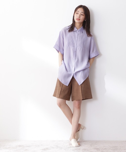 N.（N. Natural Beauty Basic）（エヌエヌナチュラルビューティーベーシック）の「◆麻調ショートパンツ（その他パンツ・レディース・スミクロ/ブラウン/ナチュラル・MEDIUM）」の17枚目の写真