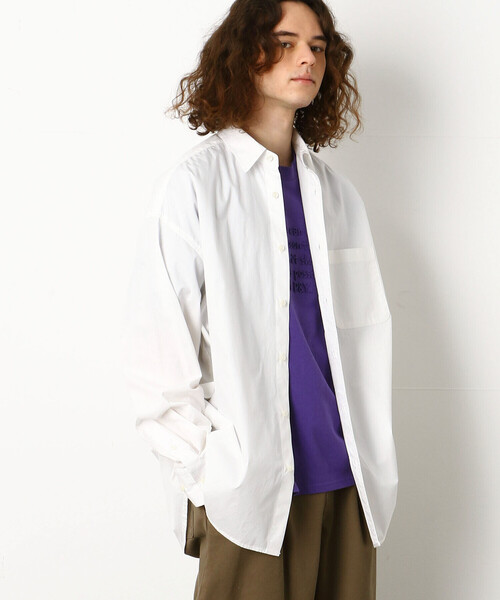 Purple&Yellow(パープルアンドイエロー)の「ホワイト&ストライプビッグシャツ(シャツ/ブラウス・メンズ・ストライプ/ホワイト・SMALL/MEDIUM)」の6枚目の写真