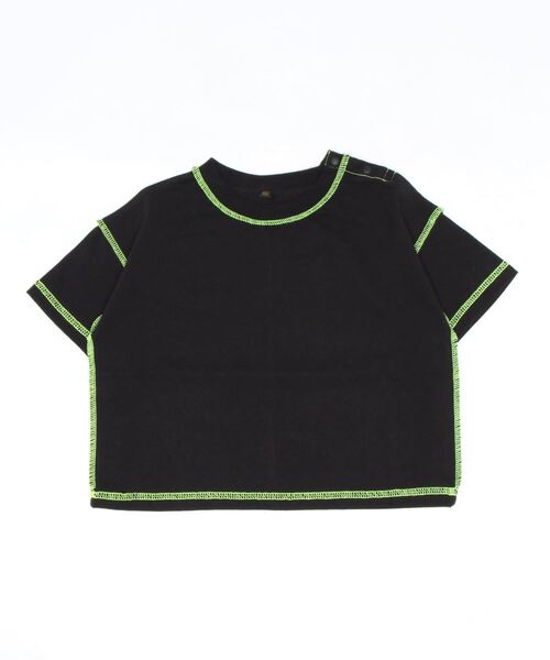 BIG FIELD（ビッグフィールド）の「ラフィー天竺ステッチビッグT（90～150cm）（Tシャツ/カットソー・キッズ・ホワイト/ブラック・90/100/110/120/130/140/150）」の2枚目の写真