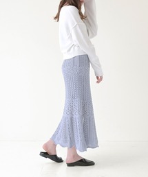 【Lull / ルル select】かぎ編みニットマーメイドスカート