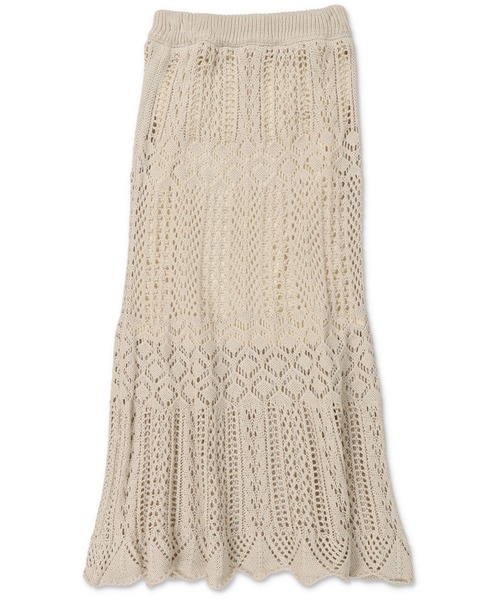 Lull（ルル）の「【Lull / ルル select】かぎ編みニットマーメイドスカート（スカート・レディース・ブラック/ブルー/グリーン/アイボリー・ONESIZE）」の14枚目の写真