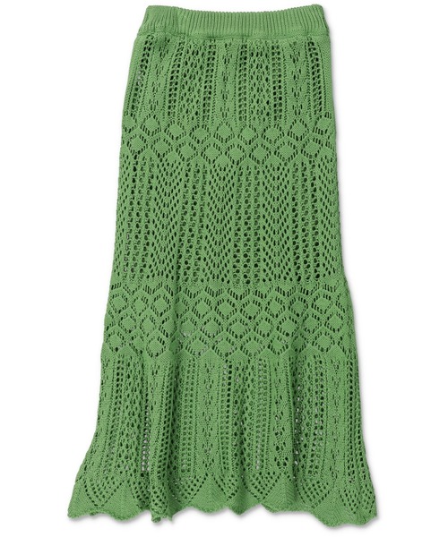 Lull（ルル）の「【Lull / ルル select】かぎ編みニットマーメイドスカート（スカート・レディース・ブラック/ブルー/グリーン/アイボリー・ONESIZE）」の16枚目の写真
