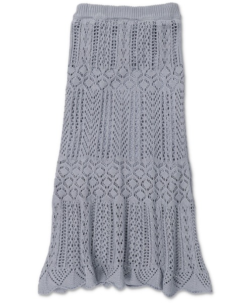 Lull（ルル）の「【Lull / ルル select】かぎ編みニットマーメイドスカート（スカート・レディース・ブラック/ブルー/グリーン/アイボリー・ONESIZE）」の17枚目の写真