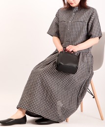 ウバソクubasoku リネンウエストギャザーエプロンワンピース ubasoku ウバソクリネン ウエスト ギャザー エプロン ワンピース (ub0002)レディース 体型カバー ゆったり 春 夏 秋 冬  ナチュラル 服 シンプル おしゃれ きれいめ 上品 30代 40代 50代 卒業式 母の日 | MATILDA（マチルダ）