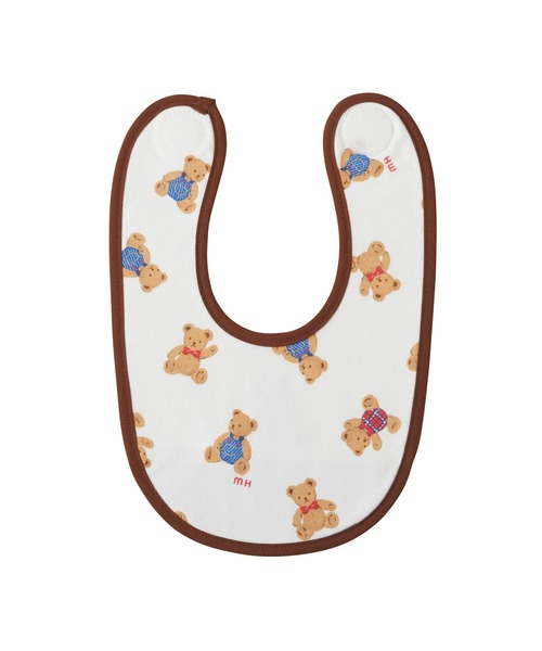 MIKI HOUSE（ミキハウス）の「ミキハウスベア スタイ（スタイ/よだれかけ・キッズ・ベージュ/レッド・ONE SIZE）」の3枚目の写真