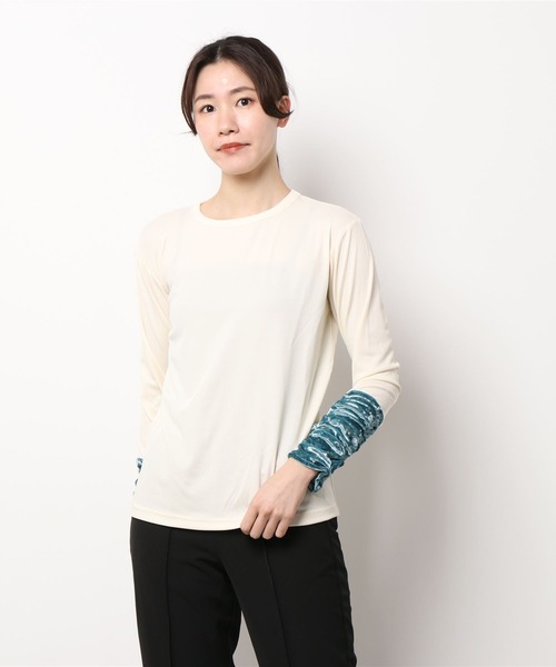 GGD（ジージーディー）の「スリーブベロアトップス（シャツ/ブラウス・レディース・イエローゴールド/サックスブルー/ライトグリーン・L/M）」の8枚目の写真