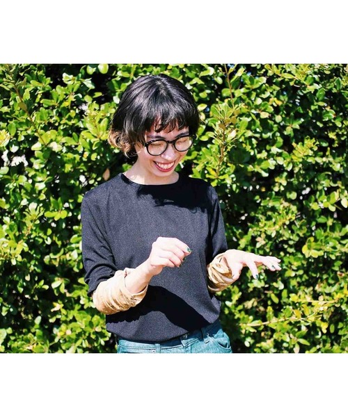 GGD（ジージーディー）の「スリーブベロアトップス（シャツ/ブラウス・レディース・イエローゴールド/サックスブルー/ライトグリーン・L/M）」の10枚目の写真