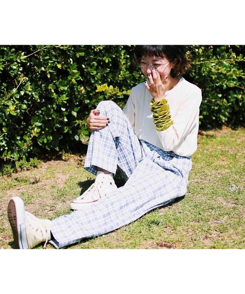 GGD（ジージーディー）の「スリーブベロアトップス（シャツ/ブラウス・レディース・イエローゴールド/サックスブルー/ライトグリーン・L/M）」の15枚目の写真