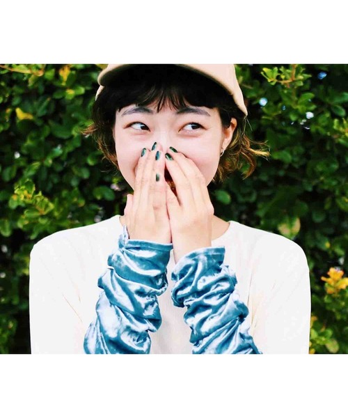 GGD（ジージーディー）の「スリーブベロアトップス（シャツ/ブラウス・レディース・イエローゴールド/サックスブルー/ライトグリーン・L/M）」の20枚目の写真