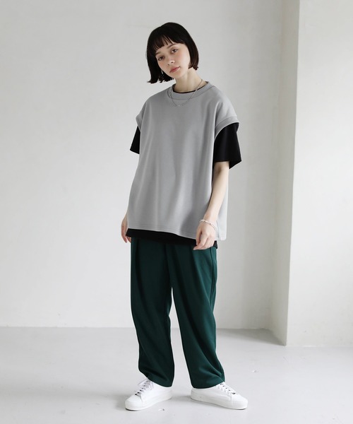 ETELIO（エテリオ）の「ビッグシルエット鹿の子編みベスト（ベスト・メンズ・グレー/ブルー/ブルーグリーン/ワイン・S/M/L）」の11枚目の写真