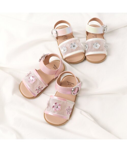 apres les cours（アプレレクール）の「お花モチーフクリアサンダル（サンダル・キッズ・ピンク/アイボリー・14/16/15 /19/18/17）」の9枚目の写真
