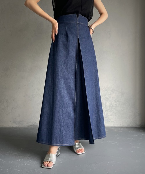 &g'aime（アンジェム）の「【&g’aime】デニムAラインスカート（デニムスカート・レディース・ブラック/ネイビー・FREE）」の22枚目の写真