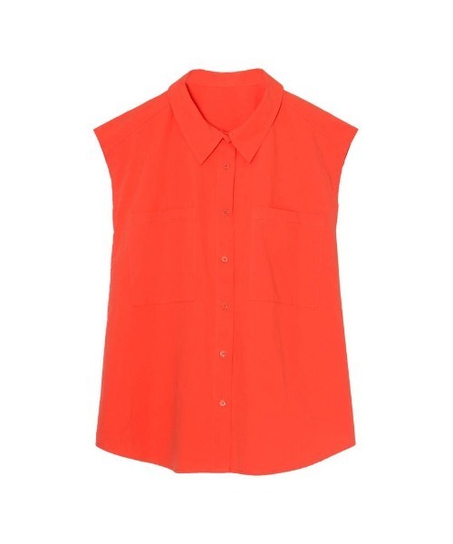 Re:EDIT(リエディ)の「ブロードビックポケットノースリーブシャツ(シャツ/ブラウス・レディース・ブラック/オフホワイト/オレンジ/グリーン・FREE)」の1枚目の写真