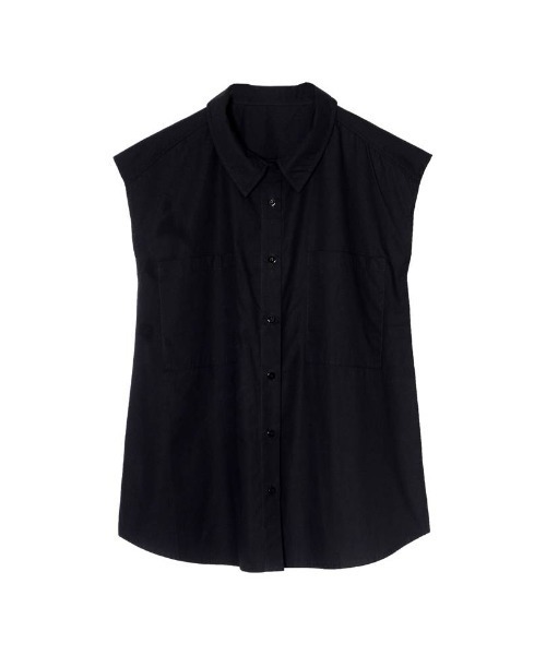 Re:EDIT(リエディ)の「ブロードビックポケットノースリーブシャツ(シャツ/ブラウス・レディース・ブラック/オフホワイト/オレンジ/グリーン・FREE)」の3枚目の写真