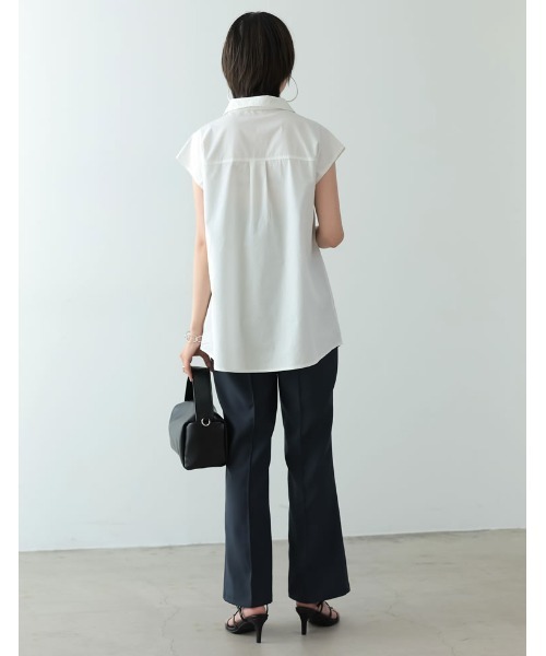 Re:EDIT(リエディ)の「ブロードビックポケットノースリーブシャツ(シャツ/ブラウス・レディース・ブラック/オフホワイト/オレンジ/グリーン・FREE)」の11枚目の写真