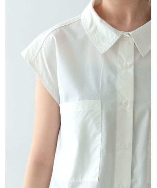 Re:EDIT(リエディ)の「ブロードビックポケットノースリーブシャツ(シャツ/ブラウス・レディース・ブラック/オフホワイト/オレンジ/グリーン・FREE)」の13枚目の写真