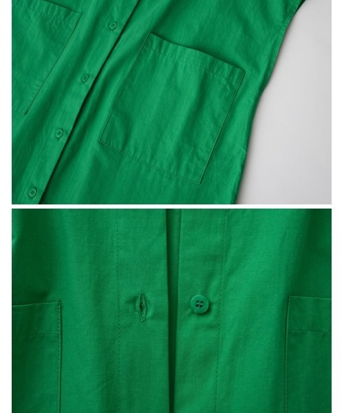 Re:EDIT(リエディ)の「ブロードビックポケットノースリーブシャツ(シャツ/ブラウス・レディース・ブラック/オフホワイト/オレンジ/グリーン・FREE)」の16枚目の写真