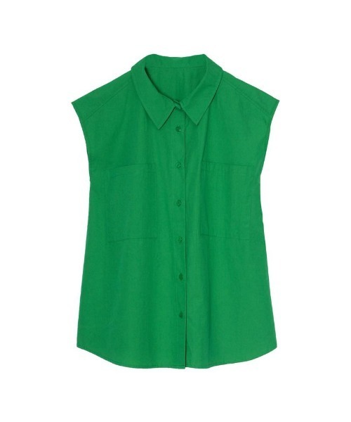 Re:EDIT(リエディ)の「ブロードビックポケットノースリーブシャツ(シャツ/ブラウス・レディース・ブラック/オフホワイト/オレンジ/グリーン・FREE)」の8枚目の写真