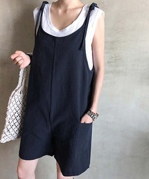 Girly Doll | リボンキャミソールショート丈サロペット(サロペット/オーバーオール)