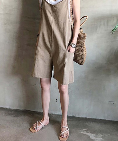 Girly Doll（ガーリードール）の「リボンキャミソールショート丈サロペット（サロペット/オーバーオール・レディース・ブラック/ネイビー/モカ・F）」の11枚目の写真