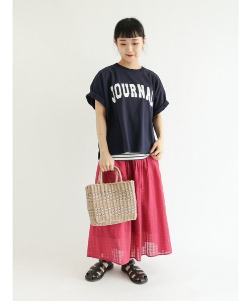 Samansa Mos2（サマンサ モスモス）の「ウエストシャーリングギャザースカート（スカート・レディース・ブラック/ベージュ/ピンク/グリーン/キナリ・ﾌﾘ-）」の11枚目の写真