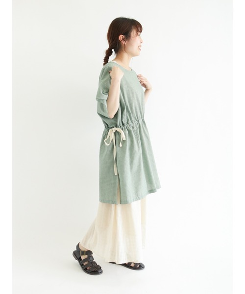 Samansa Mos2（サマンサ モスモス）の「ウエストシャーリングギャザースカート（スカート・レディース・ブラック/ベージュ/ピンク/グリーン/キナリ・ﾌﾘ-）」の9枚目の写真