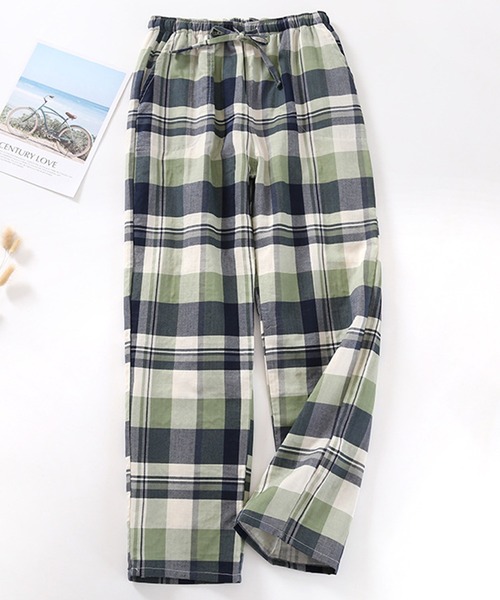 DAY CLOSET(デイ クローゼット)の「レディース ガーリーチェック&ハート柄リラックスルームパンツ(その他パンツ・レディース・ピンク/グリーン/ピンク系その他/ホワイト/ピンク系その他2・M/L/XL)」の3枚目の写真