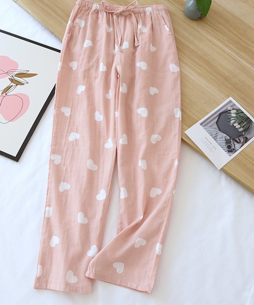 DAY CLOSET(デイ クローゼット)の「レディース ガーリーチェック&ハート柄リラックスルームパンツ(その他パンツ・レディース・ピンク/グリーン/ピンク系その他/ホワイト/ピンク系その他2・M/L/XL)」の5枚目の写真