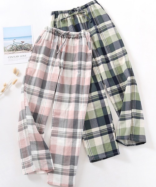 DAY CLOSET(デイ クローゼット)の「レディース ガーリーチェック&ハート柄リラックスルームパンツ(その他パンツ・レディース・ピンク/グリーン/ピンク系その他/ホワイト/ピンク系その他2・M/L/XL)」の6枚目の写真