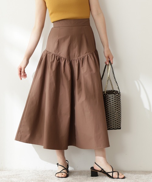 N.(N. Natural Beauty Basic)(エヌエヌナチュラルビューティーベーシック)の「◆コットンナイロンフレアマキシスカート(スカート・レディース・ブラウン/パープル/マスタード・MEDIUM)」の10枚目の写真