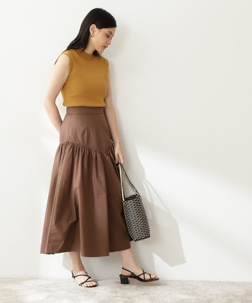 N.(N. Natural Beauty Basic)(エヌエヌナチュラルビューティーベーシック)の「◆コットンナイロンフレアマキシスカート(スカート・レディース・ブラウン/パープル/マスタード・MEDIUM)」の6枚目の写真